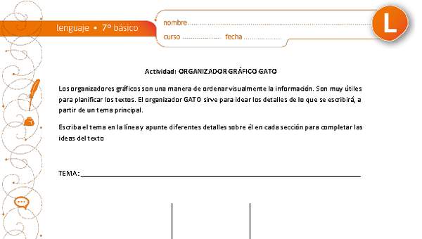 Organizador gráfico gato Organizador gráfico gato