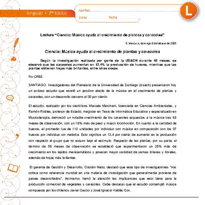 Ciencia: Música ayuda al crecimiento de plantas y caracoles Ciencia: Música ayuda al crecimiento de plantas y caracoles