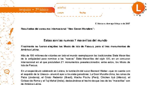 Estas son las 7 nuevas maravillas del mundo Estas son las 7 nuevas maravillas del mundo