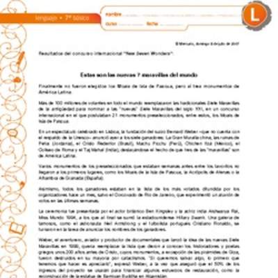 Estas son las 7 nuevas maravillas del mundo Estas son las 7 nuevas maravillas del mundo