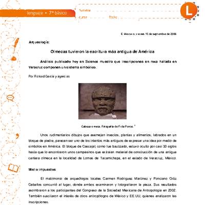 Olmecas tuvieron la escritura más antigua de América Olmecas tuvieron la escritura más antigua de América