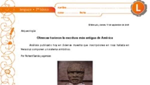 Olmecas tuvieron la escritura más antigua de América Olmecas tuvieron la escritura más antigua de América