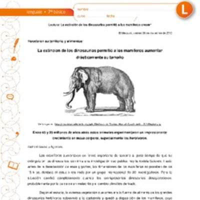 La extinción de los dinosaurios permitió a los mamíferos aumentar drásticamente su tamaño La extinción de los dinosaurios permitió a los mamíferos aumentar drásticamente su tamaño
