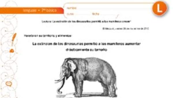 La extinción de los dinosaurios permitió a los mamíferos aumentar drásticamente su tamaño La extinción de los dinosaurios permitió a los mamíferos aumentar drásticamente su tamaño