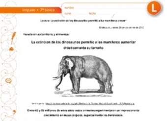 La extinción de los dinosaurios permitió a los mamíferos aumentar drásticamente su tamaño La extinción de los dinosaurios permitió a los mamíferos aumentar drásticamente su tamaño