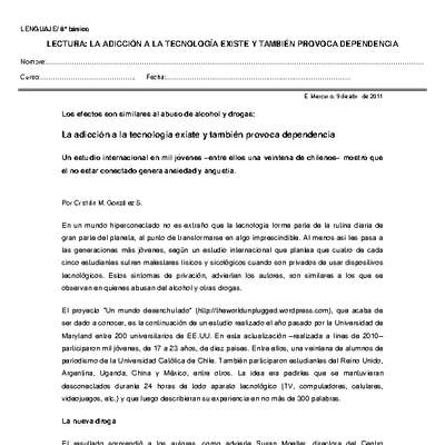 La adicción a la tecnología existe. La adicción a la tecnología existe.