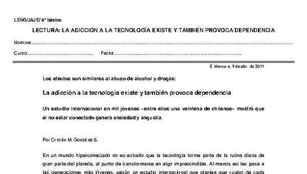 La adicción a la tecnología existe. La adicción a la tecnología existe.