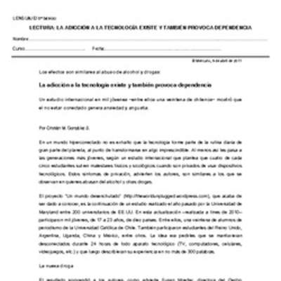 La adicción a la tecnología existe. La adicción a la tecnología existe.