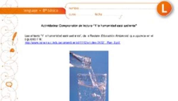 La humanidad está sedienta La humanidad está sedienta