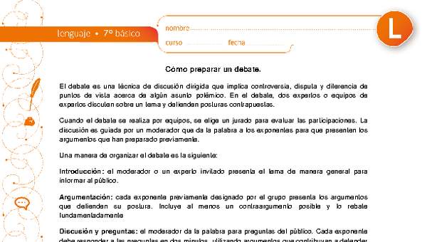 Guía para organizar un debate Guía para organizar un debate