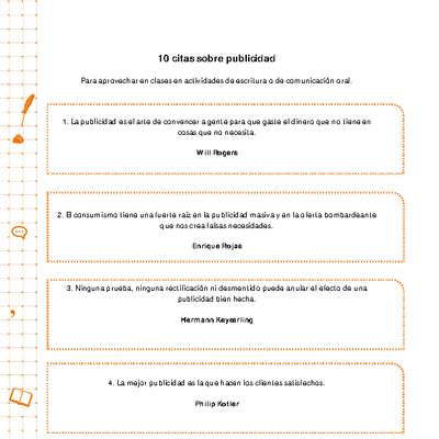 Diez citas sobre publicidad Diez citas sobre publicidad