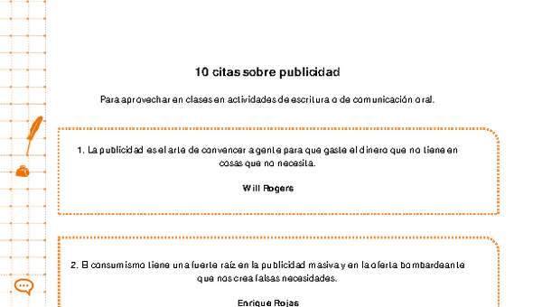 Diez citas sobre publicidad Diez citas sobre publicidad
