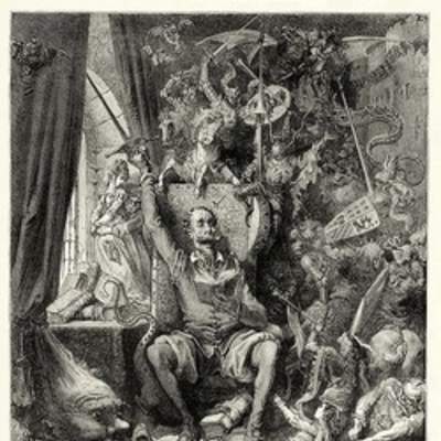 Ilustración: Don Quijote y su imaginación Ilustración: Don Quijote y su imaginación