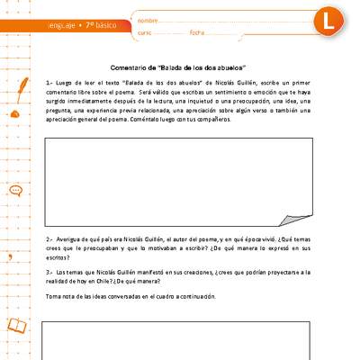 Comentario de "Balada de los dos abuelos" de Nicolás Guillén Comentario de "Balada de los dos abuelos" de Nicolás Guillén