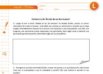 Comentario de "Balada de los dos abuelos" de Nicolás Guillén Comentario de "Balada de los dos abuelos" de Nicolás Guillén