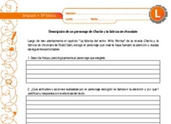 Descripción de un personaje de "Charlie y la fábrica de chocolate" Descripción de un personaje de "Charlie y la fábrica de chocolate"