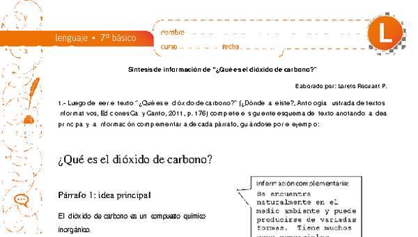 Síntesis de información de "¿Qué es el dióxido de carbono?" Síntesis de información de "¿Qué es el dióxido de carbono?"