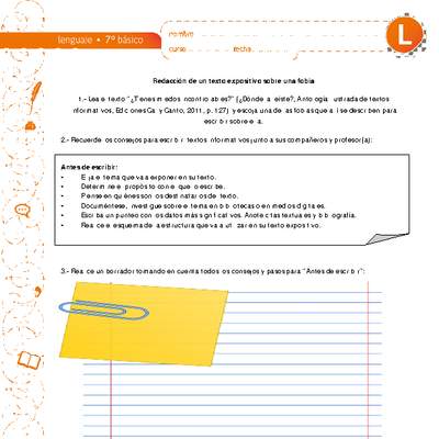 Redacción de un texto expositivo sobre una fobia Redacción de un texto expositivo sobre una fobia