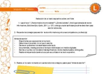 Redacción de un texto expositivo sobre una fobia Redacción de un texto expositivo sobre una fobia