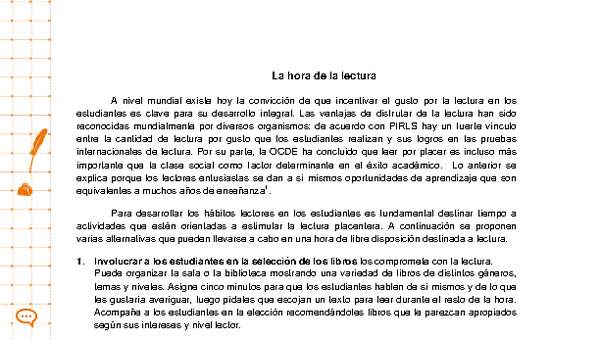 La hora de la lectura La hora de la lectura