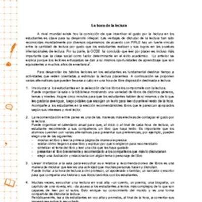 La hora de la lectura La hora de la lectura