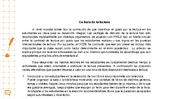 La hora de la lectura La hora de la lectura