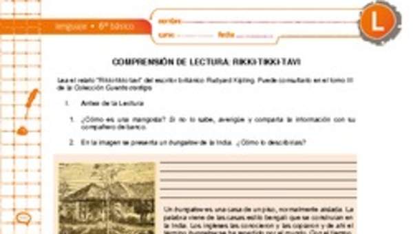 Comprensión de lectura: Rikki-tikki-tavi Comprensión de lectura: Rikki-tikki-tavi