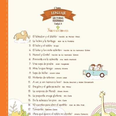 Narraciones sugeridas para la tercera unidad Narraciones sugeridas para la tercera unidad