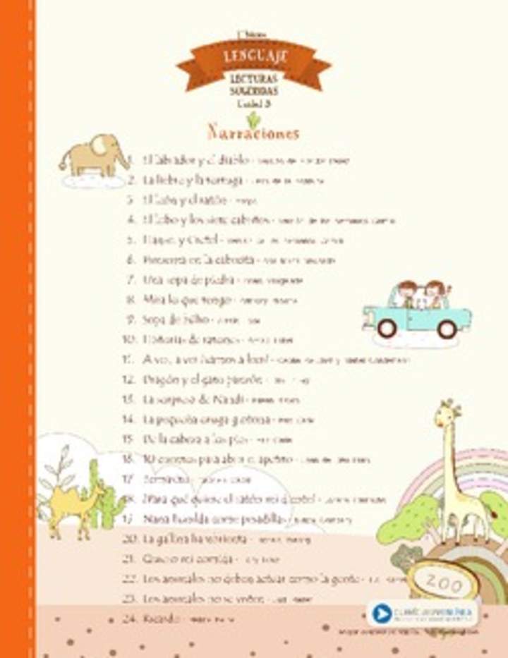 Narraciones sugeridas para la tercera unidad Narraciones sugeridas para la tercera unidad