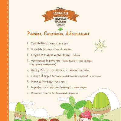 Poemas sugeridos para la tercera unidad Poemas sugeridos para la tercera unidad