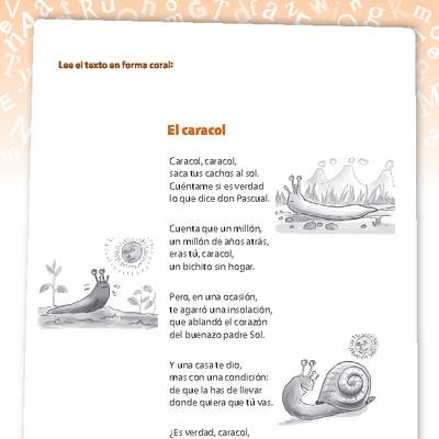 Poema el caracol Poema el caracol