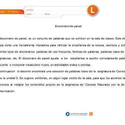 Diccionario de pared Diccionario de pared