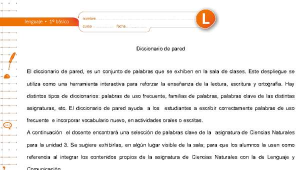 Diccionario de pared Diccionario de pared