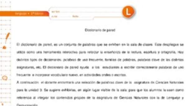 Diccionario de pared