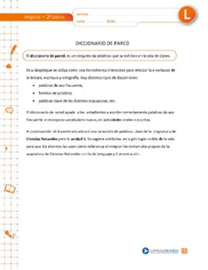 Diccionario de pared ciencias