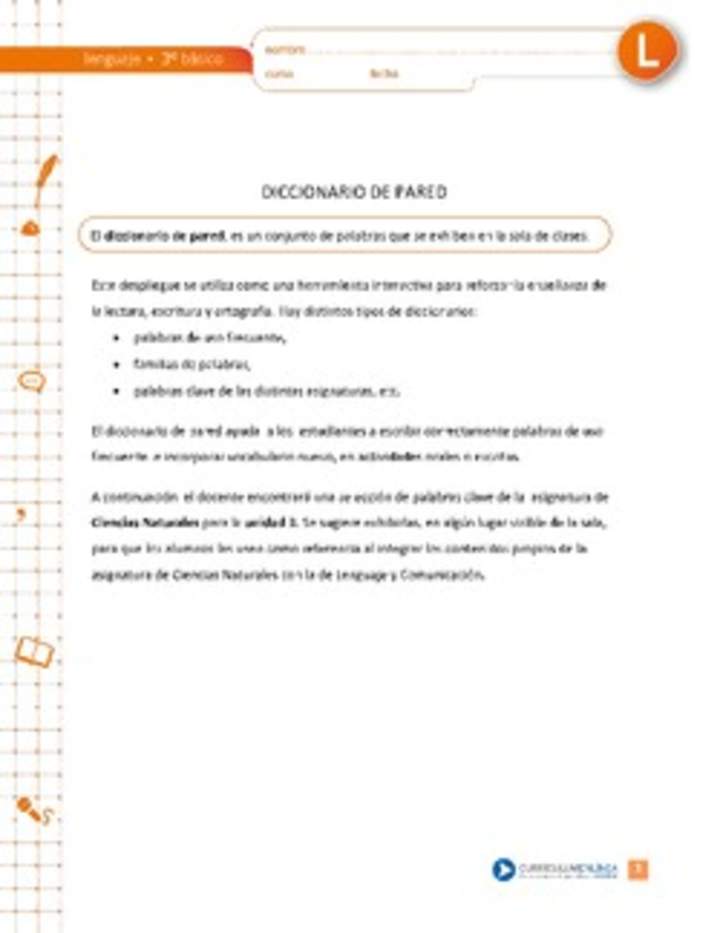 Diccionario de pared ciencias Diccionario de pared ciencias