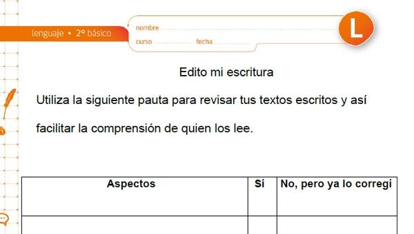 Pauta de autocorrección Pauta de autocorrección