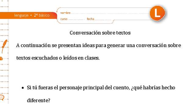 Conversación sobre textos Conversación sobre textos