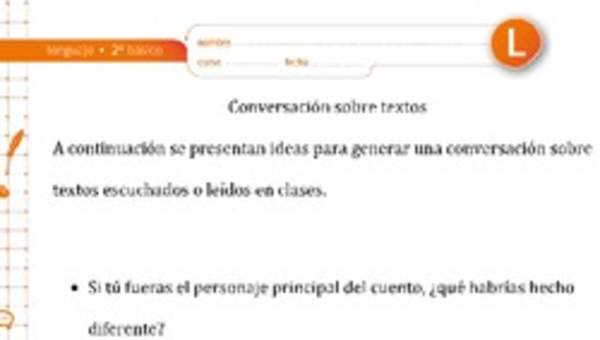 Conversación sobre textos Conversación sobre textos