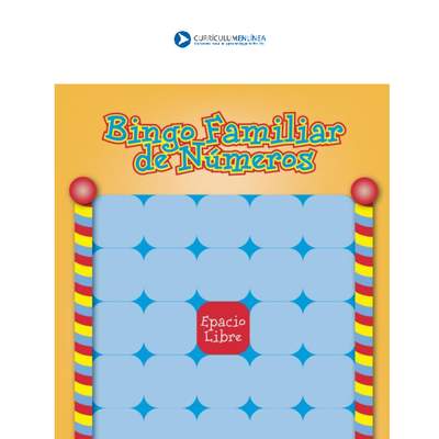 Bingo familiar de números Bingo familiar de números