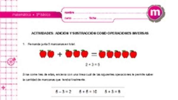 Adición y sustracción como operaciones inversas