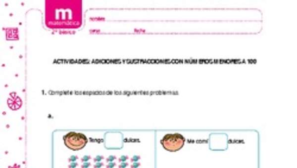 Adiciones y sustracciones con números menores a 100 (I) Adiciones y sustracciones con números menores a 100 (I)