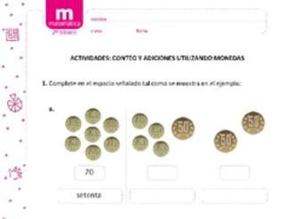 Adiciones y sustracciones utilizando monedas Adiciones y sustracciones utilizando monedas