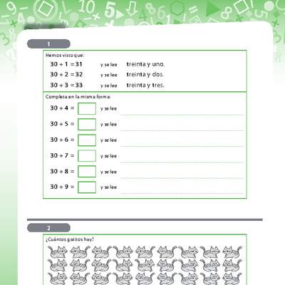 Escribir números, agrupar y sumar Escribir números, agrupar y sumar