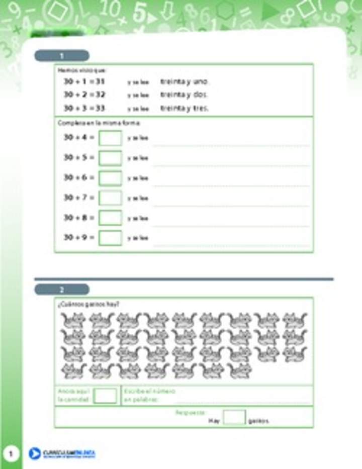 Escribir números, agrupar y sumar Escribir números, agrupar y sumar