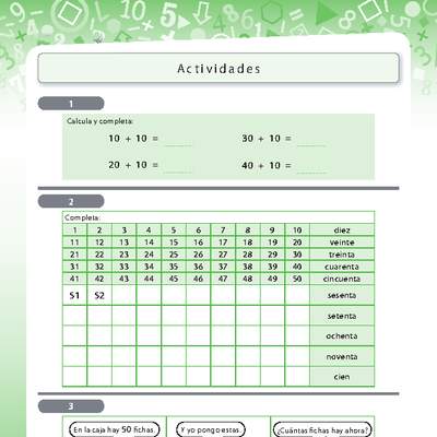 Problemas de adición y completación de secuencias numéricas Problemas de adición y completación de secuencias numéricas