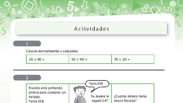 Resolución de problemas de adición con números menores a 100 Resolución de problemas de adición con números menores a 100
