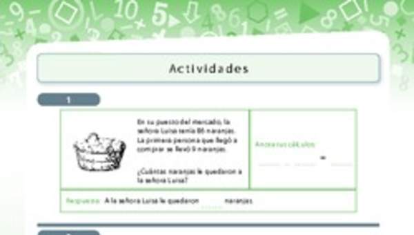 Resolución de problemas de sustracción con números menores a 100 Resolución de problemas de sustracción con números menores a 100