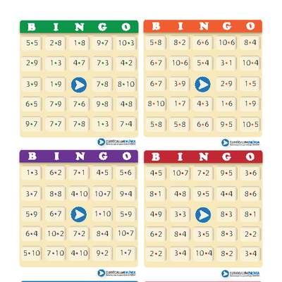 Bingo usando multiplicaciones (VIII) Bingo usando multiplicaciones (VIII)