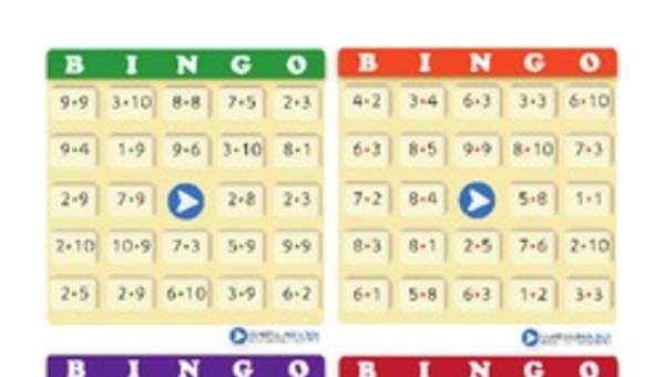 Bingo usando multiplicaciones (IX) Bingo usando multiplicaciones (IX)